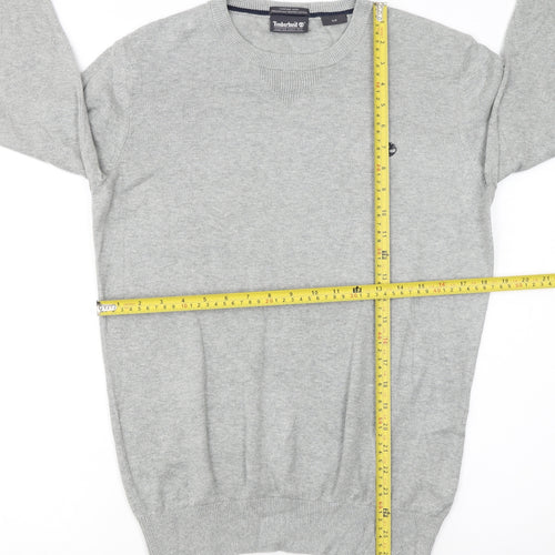 Timberland Men's Grey Cotton Crew Neck Pullover Jumper Size S