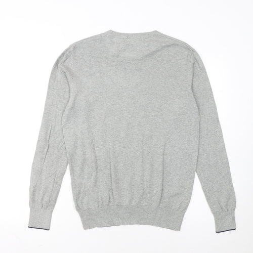 Timberland Men's Grey Cotton Crew Neck Pullover Jumper Size S