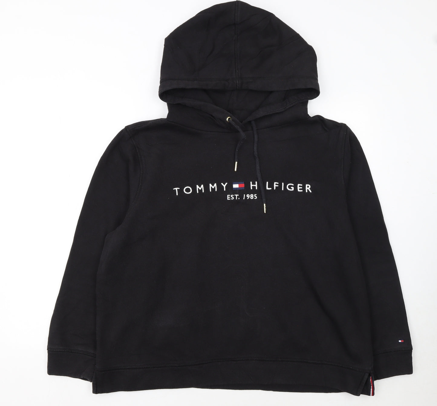 Tommy Hilfiger Womens Black XXL Pullover Hoodie Cotton Blend