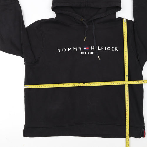 Tommy Hilfiger Womens Black XXL Pullover Hoodie Cotton Blend