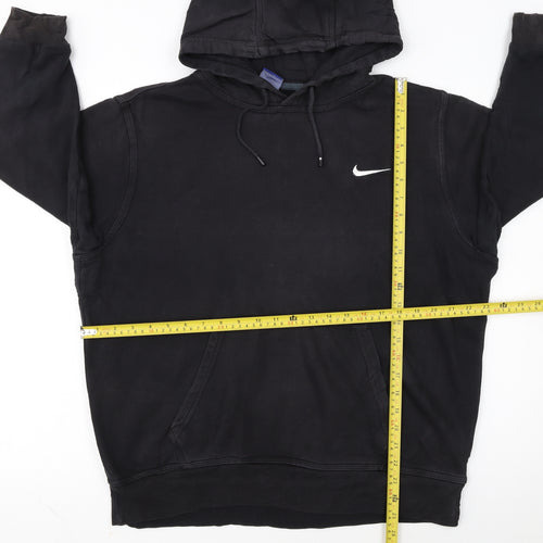 Nike Women Black Pullover Hoodie L Cotton Blend Casual Sweatshirt