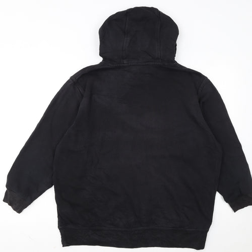 Nike Women Black Pullover Hoodie L Cotton Blend Casual Sweatshirt