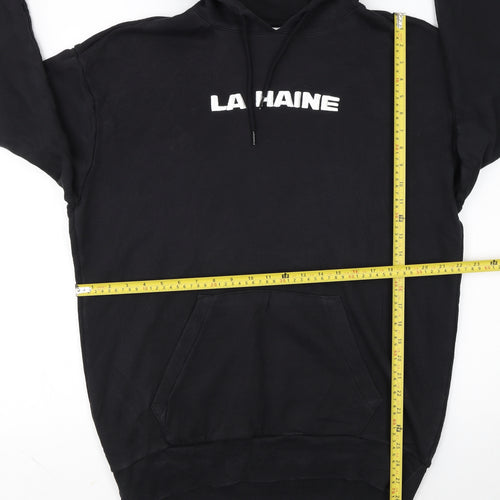 Reebok Mens Black M Pullover Hoodie LA HAINE Graphic Sports Style