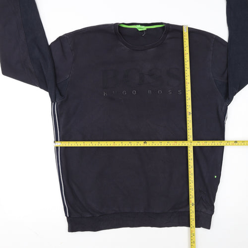 Hugo Boss Mens Black XL Crew Neck Pullover Sweatshirt Modern Fit