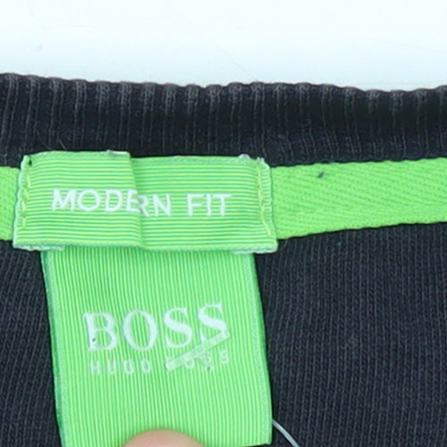 Hugo Boss Mens Black XL Crew Neck Pullover Sweatshirt Modern Fit