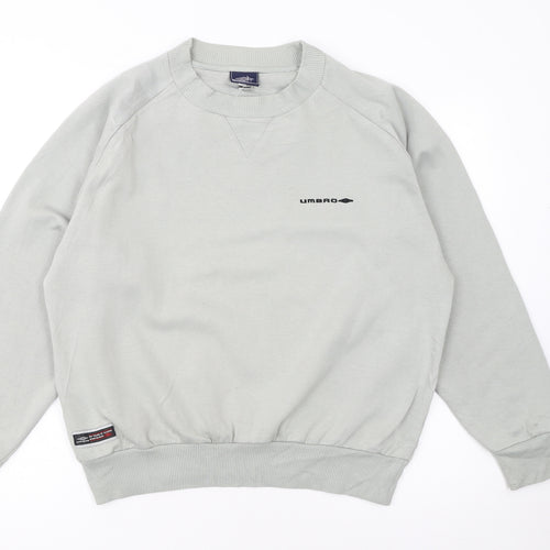 Umbro Men's Grey Crew Neck Pullover Sweatshirt M Regular Fit