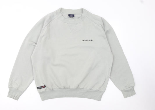 Umbro Men's Grey Crew Neck Pullover Sweatshirt M Regular Fit