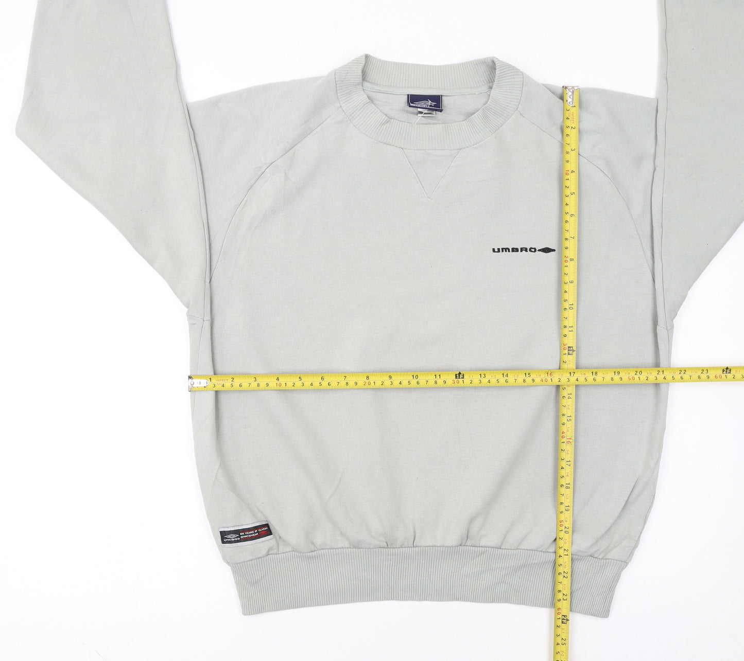 Umbro Men's Grey Crew Neck Pullover Sweatshirt M Regular Fit