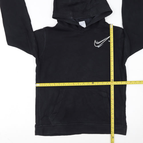 Nike Boys Black XL Pullover Hoodie with Logo Graphic Print