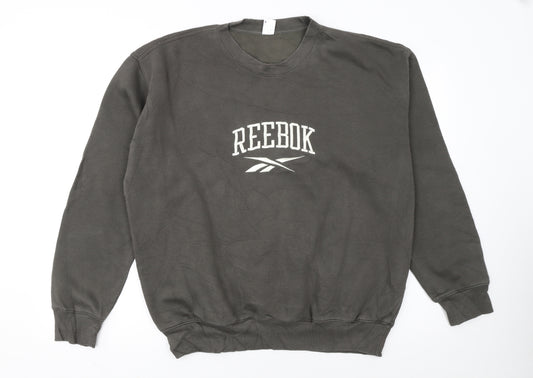 Reebok Men's Grey Small Crew Neck Pullover Sweatshirt