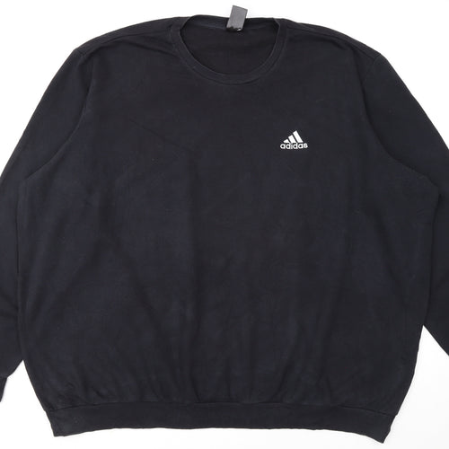 Adidas Mens Black 4XL Pullover Crew Neck Sweatshirt