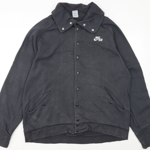 Nike Mens Black XL Basic Jacket Cotton Snap Wind-Resistant