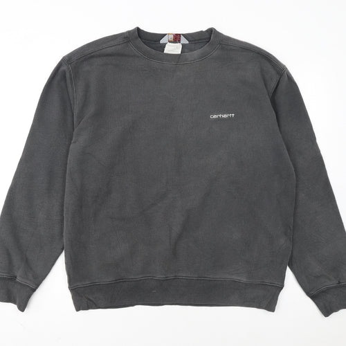 Carhartt Men's Grey Cotton Crew Neck Pullover Sweatshirt L