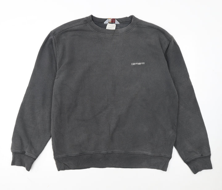 Carhartt Men's Grey Cotton Crew Neck Pullover Sweatshirt L