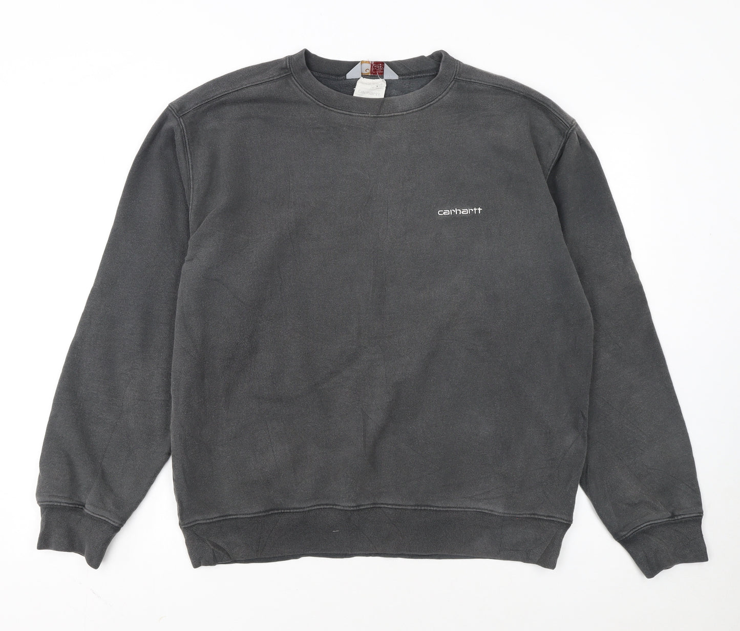 Carhartt Men's Grey Cotton Crew Neck Pullover Sweatshirt L