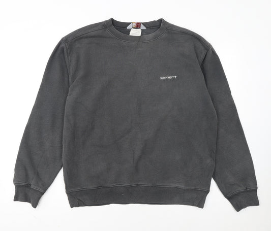 Carhartt Men's Grey Cotton Crew Neck Pullover Sweatshirt L
