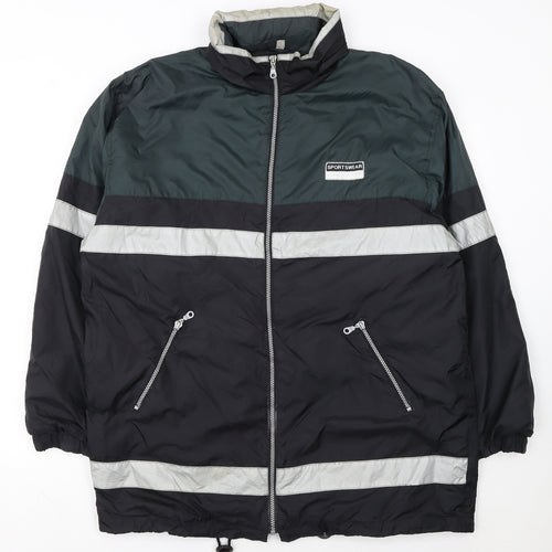 John Baner Men's Black Windbreaker Jacket Size 40 Regular Fit Outdoor