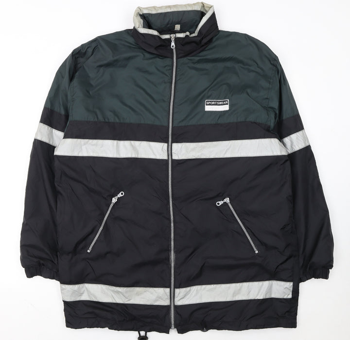 John Baner Men's Black Windbreaker Jacket Size 40 Regular Fit Outdoor