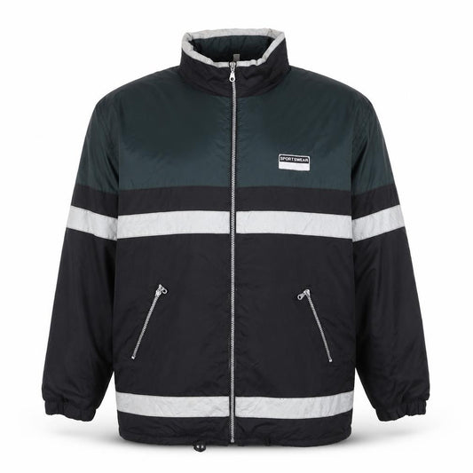Front view of John Baner Men's Black Windbreaker Jacket, size 40, Regular Fit Outdoor