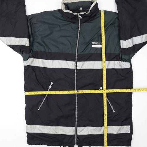 John Baner Men's Black Windbreaker Jacket Size 40 Regular Fit Outdoor