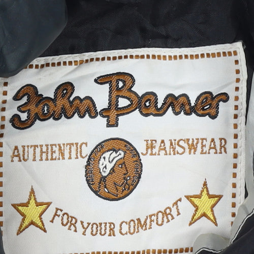 John Baner Men's Black Windbreaker Jacket Size 40 Regular Fit Outdoor