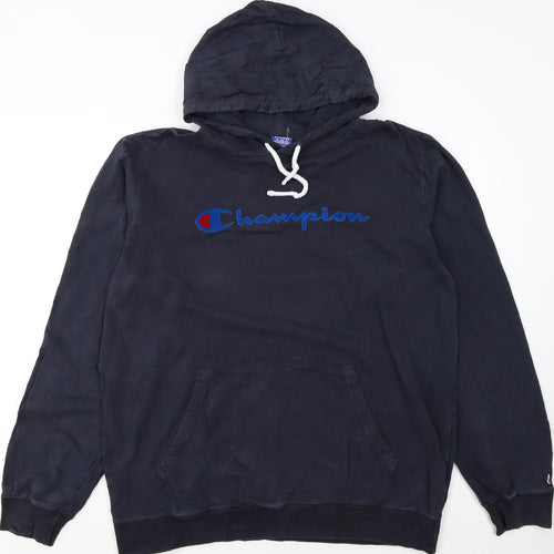Champion Men’s Blue 2XL Pullover Hoodie Fleece Logo Sweatshirt