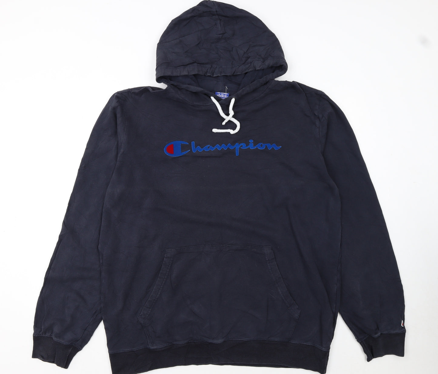 Champion Men’s Blue 2XL Pullover Hoodie Fleece Logo Sweatshirt