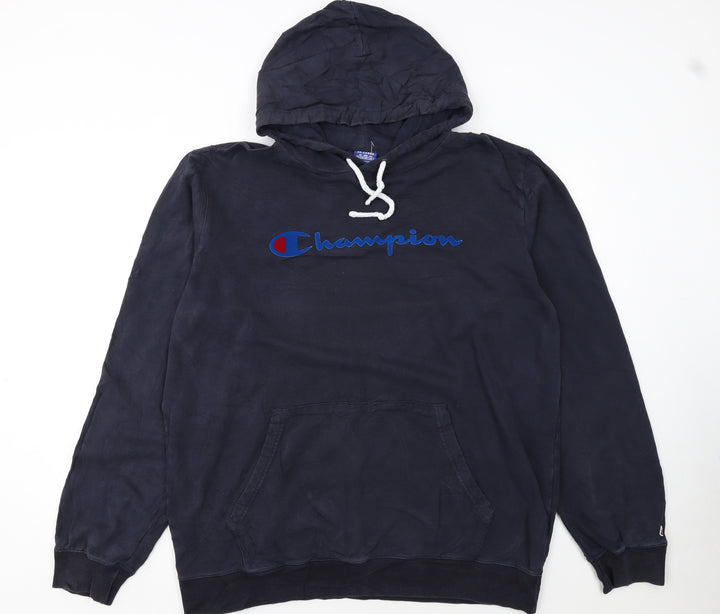 Champion Men’s Blue 2XL Pullover Hoodie Fleece Logo Sweatshirt