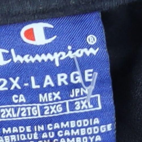 Champion Men’s Blue 2XL Pullover Hoodie Fleece Logo Sweatshirt
