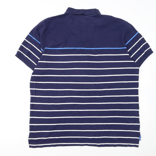 Chaps Men's Blue Striped Stretch Polo Shirt XL