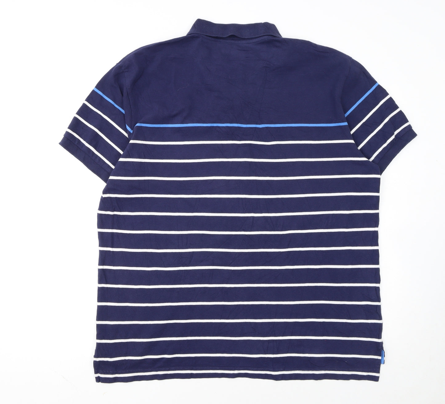 Chaps Men's Blue Striped Stretch Polo Shirt XL