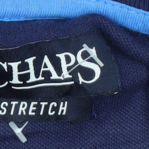 Chaps Men's Blue Striped Stretch Polo Shirt XL