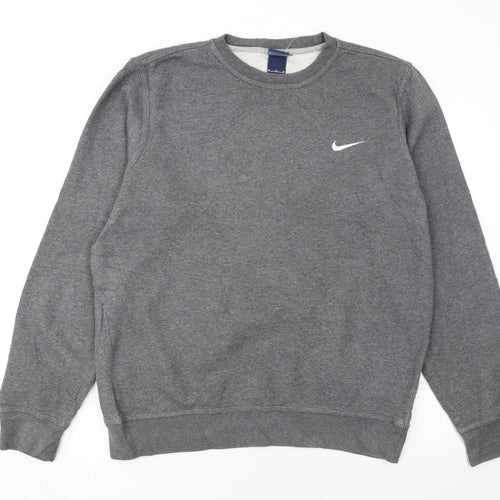 Nike Men's Grey Crew Neck Fleece Sweatshirt M Regular Fit