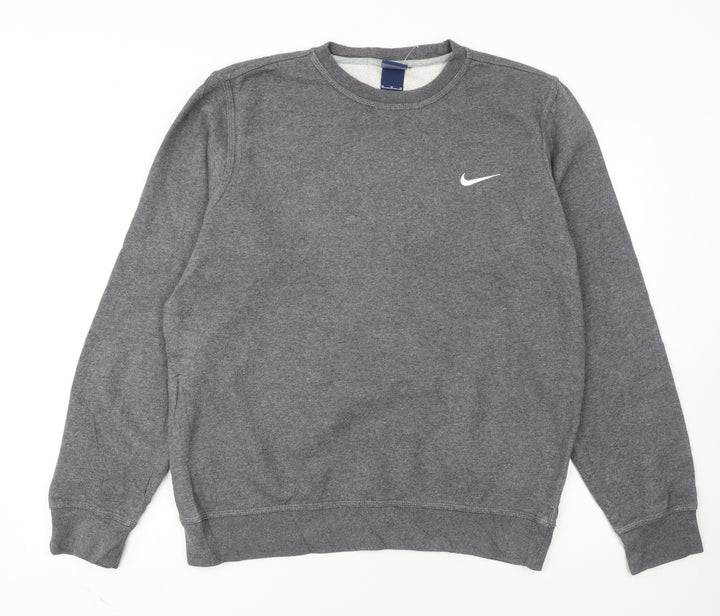 Nike Men's Grey Crew Neck Fleece Sweatshirt M Regular Fit