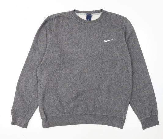 Nike Men's Grey Crew Neck Fleece Sweatshirt M Regular Fit
