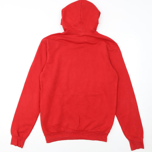 Adidas Men Red Pullover Hoodie Small Regular Fit Sports Fleece