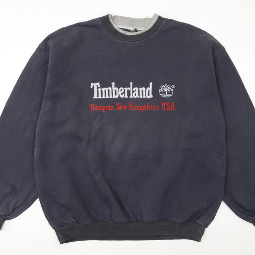 Timberland Men’s Navy Blue XL Pullover Sweatshirt Embroidered USA