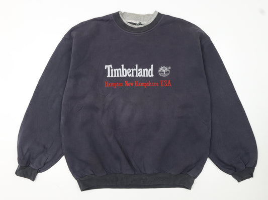 Timberland Men’s Navy Blue XL Pullover Sweatshirt Embroidered USA