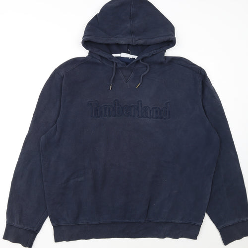Timberland Men's Blue Pullover Hoodie 2XL Cotton Blend Outdoor Style