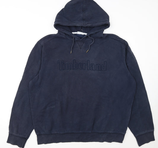 Timberland Men's Blue Pullover Hoodie 2XL Cotton Blend Outdoor Style