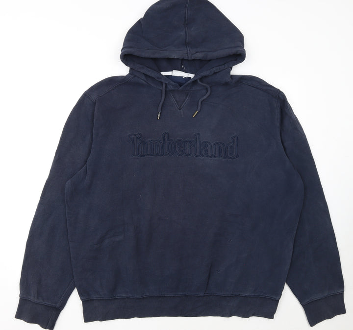 Timberland Men's Blue Pullover Hoodie 2XL Cotton Blend Outdoor Style