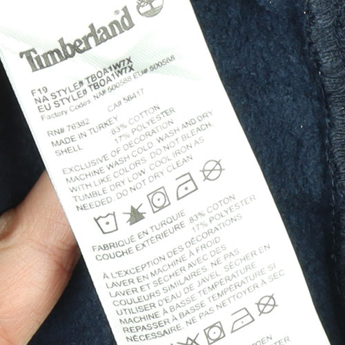 Timberland Men's Blue Pullover Hoodie 2XL Cotton Blend Outdoor Style