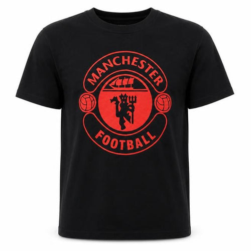 Gildan Men's Black Manchester Football Heavy Cotton T-Shirt Size L