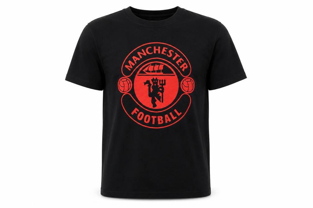 Gildan Men's Black Manchester Football Heavy Cotton T-Shirt Size L