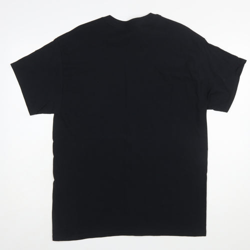 Gildan Men's Black Manchester Football Heavy Cotton T-Shirt Size L