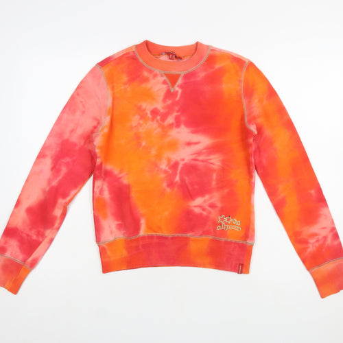 Mexx Women’s Orange Tie-Dye Cotton Pullover Sweatshirt Size M