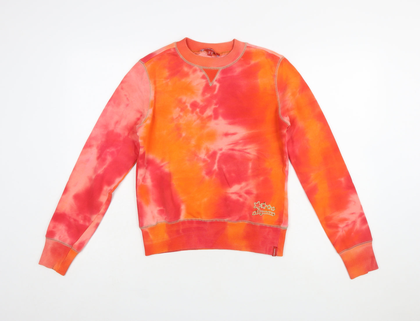 Mexx Women’s Orange Tie-Dye Cotton Pullover Sweatshirt Size M