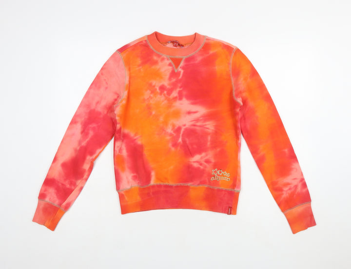 Mexx Women’s Orange Tie-Dye Cotton Pullover Sweatshirt Size M