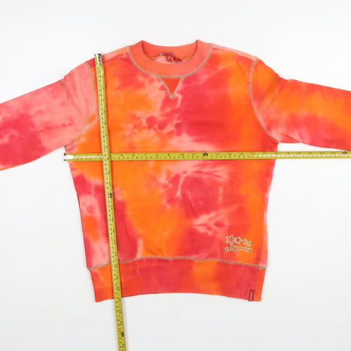 Mexx Women’s Orange Tie-Dye Cotton Pullover Sweatshirt Size M