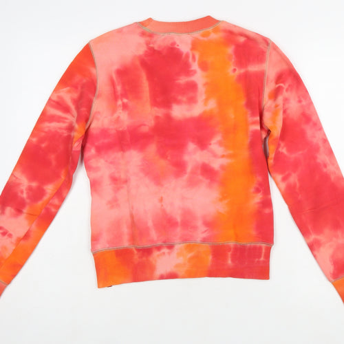 Mexx Women’s Orange Tie-Dye Cotton Pullover Sweatshirt Size M